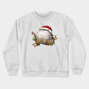 D20 Merry Critmas Dice White Crewneck Sweatshirt